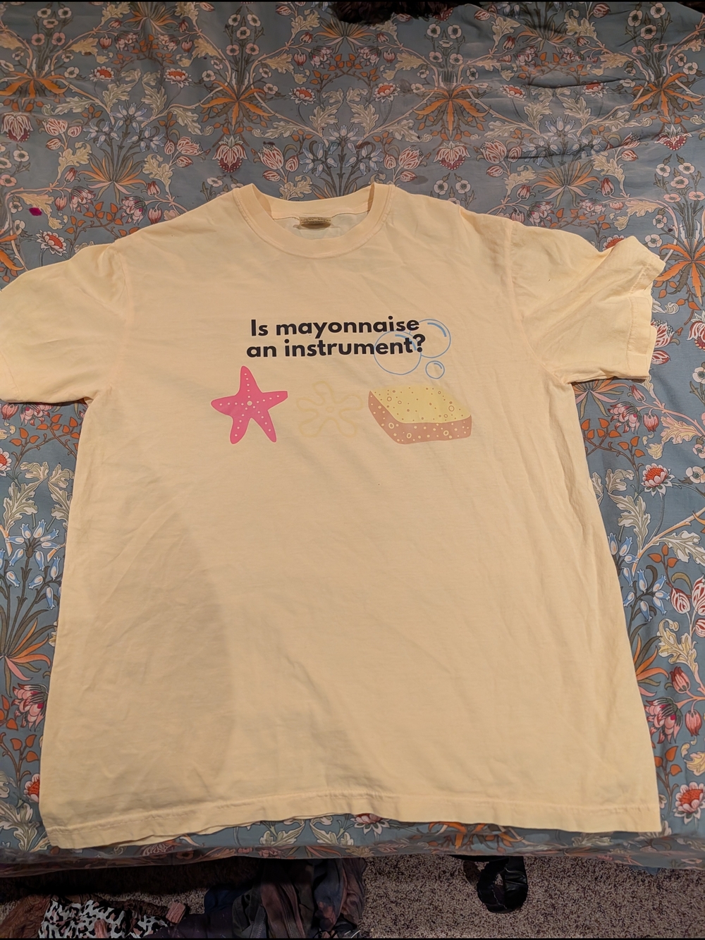 Comfort Colors pale yellow crew neck tee